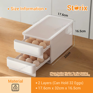 Storix Plastic Material 2/3 Layer Egg Storage Egg Dispenser Tray Refrigerator Side Door 30/32 Eggs H
