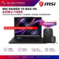 MSI RAIDER 18 MAX HX A2WJ-1086 18'' 120Hz UHD+ Gaming Laptop ( CU9-290HX+, 32GB, 2TB SSD, RTX5090 24