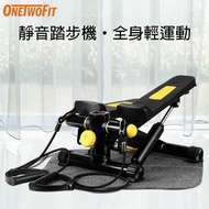 ONETWOFIT - 踏步機 家用迷你腳踏車 小型健身車 配地墊和拉力繩 室內 靜音減肥鍛煉 多功能走步機 瘦腿美腿 太空漫步橢圓機——OT152