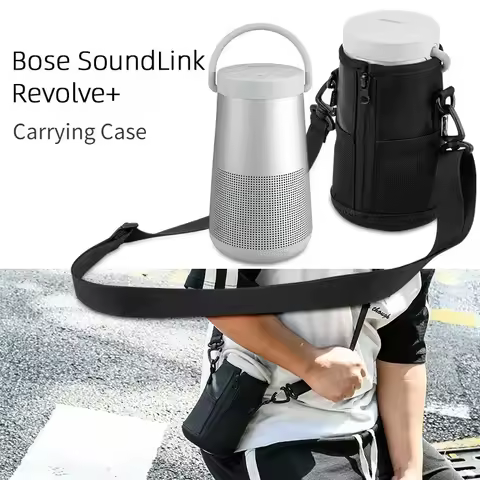 Travel Carrying Case for Bose SoundLink Revolve+ Bluetooth Speaker Mesh Speaker Cover Bag with Adjus