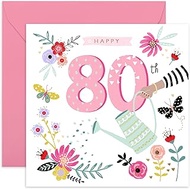 CENTRAL 23 - Cute 80th Birthday Card for Women - 'Happy 80th Birthday ' - Sweet Birthday Card for He