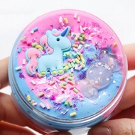 Unicorn colourful rainbow slime macaron diy clay slime sensory play toy jelly touch cold slime gel super colourful unicorn poop glue butter molding stretchy slime rainbow horse shiny glitter girl slime