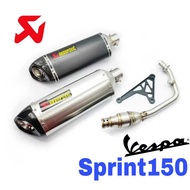 Akrapovic Exhaust VESPA Sprint 150 Tabung Muffler Stainless Steel Sprint150 Accessories Scooter 470m