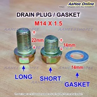 M14 X 1.5 Drain Plug/Gasket for HONDA PROTON MITSUBISHI Engine Oil Sump Nut &amp; Washer 14mm Thread
