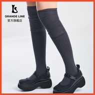 GRANDELINE|Double Cotton Over-The-Knee Socks Soft High Knee Sports Socks Knee High Socks [AC531]