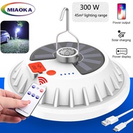 MIAOKA 300W 150W Rechargeable LED Bulb Lamp Remote Control Solar Charge 120/60 lamp beads Portable E