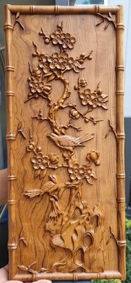 Bamboo and Birds (Teak Wood) Curving