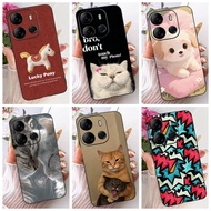 For Tecno Pop 7 BF6 / Pop 7Pro BF7 Phone Case Lovely Cartoons Painting Back Cover Silicone Soft Blac
