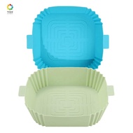 2 Pcs Silicone Air Fryer Liners Air Fryer Pots Basket Non Stick Baking Pan Oven Air Fryer Accessories