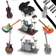 Mini 3D Metal Puzzle Musical Instrument Set Drum Bass Piano Electric Guitar Model DIY Handmade Toys For Kid Adult Jigsaw Puzzles