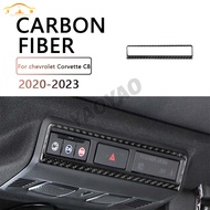 Carbon Fiber Warning Light Switch Bezel Sticker For Chevrolet Corvette C8 2020-2023 Interior Accesso