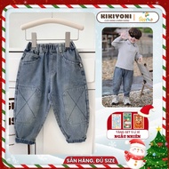 [FULL SIZE] Synthetic long jeans in many designs for boys made of soft jeans with Korean shape for c
