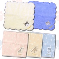 Japan < CAT ALL > Dot & Wave Handkerchief 1st Kindergarten Children Towel Embroidered Small Saliva