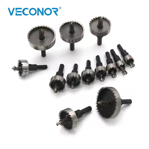 13 Sizes HSS Drill Bit High Speed Steel Carbide Tip Hole Saw Tooth Cutter Metal Drilling Woodwork Cu