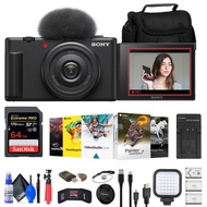 Sony ZV-1F Vlogging Camera (Black) (ZV1FB) + Case + 64GB Card + 2 x NP-BX1 Battery + Card Reader + C