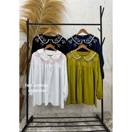 Rayon Twill Embroidered Blouse Women's Top Blouse Women Casual Blouse
