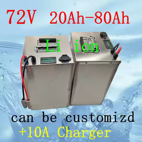 72V Lithium-Ion Battery with BMS 20AH-80AH for Motorcycle Electric Car Pedal Energy Golf Cart High C