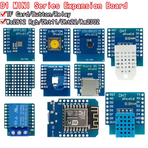 Esp8266 D1 Mini Pro Wifi Development Board Nodeu Ws2812 Rgb Dht11 Dht22 Am2302 Relais Ds18b20 Bmp180