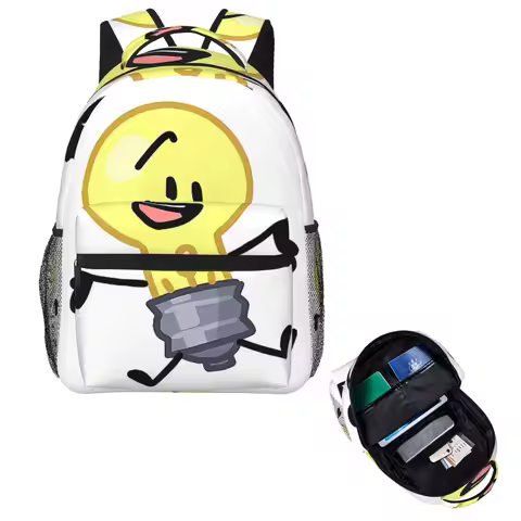 BFDI Inanimate Insanity , All Characters Student Backpack School Bag Hiking Travel for Men Women Fas