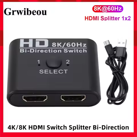4Kx2K HDMI-Compatible Switch Splitter Bi-Direction 1x2/2x1 HDMI-compatible Switcher 2 in1 Out for PS