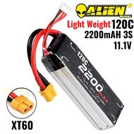 Alienmodel 3S 11.1V 2200mAh 120C Lipo Battery with XT60 Plug AL2200/120-3SX