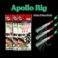 【KTE】 Apollo Fishing Sabiki Rigs With Barb Noctilucent Light Fish Hooks, Sabiki Luminous Fishing Fly