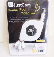 全新,JustCom APPLE iPod Video cable 影像聲音傳輸線