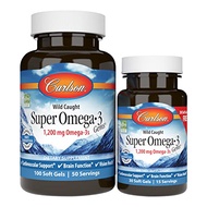 Carlson - Super Omega-3 Gems, 1200 mg Omega-3 Fatty Acids with EPA and DHA, Wild-Caught Norwegian Fi