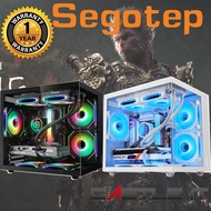 Segotep Brave W1 BLACK WHITE MATX Casing Tempered Glass Compact PC Case Gaming Build Chassis