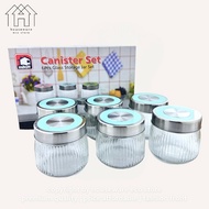 MITATT 6pcs Kaca Balang Kuih Raya | Bekas Kuih Raya Sets | Cookies Container Set | Storage Bottles | Glass Canister Jar