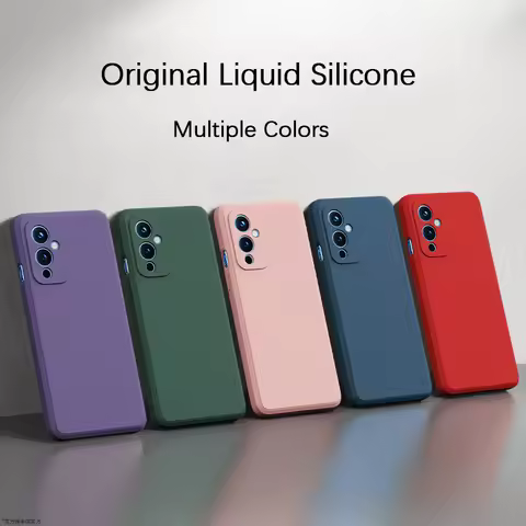 Basic Phone Case Cover for OnePlus 9 Pro R RT 9R 5G Liquid Silicone Straight Edge Simple High Qualti