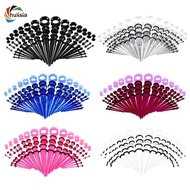 [chulisia] 50 Pieces Jewelry Set 14G-00G  Acrylic Tapers Plugs and Silicone Tunnels  Kit