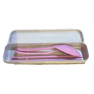 Cutlery Set Wheat Straw Cutlery Set Spoon Fork Chopsticks Set Korean Spoon/ Set Wheat Spoon/ Set