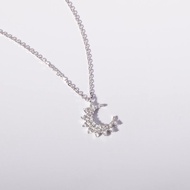 APM necklace Monaco brand สร้อยคอดวงจันทร์ขนาดเล็กผู้หญิงเงินไหปลาร้าเสื้อกันหนาวโซ่เครื่องประดับพรี