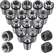 19 Pcs ER11 Spring Collet Set Er11 A M14 Thread Collet Clamping Nuts Precision Spring for CNC Engrav