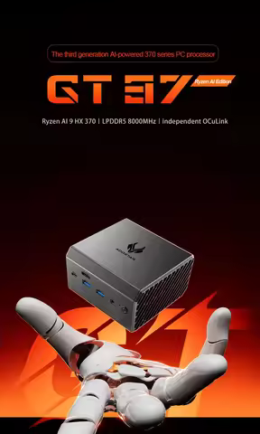 AOOSTAR GT37 MINI Computer AMD Reyzen 9 HX370 Mini PC LPDDR5 32GB RAM 1TB 2TB 4TB SSD 2.5G Dual Wifi