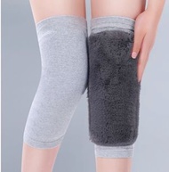 ONE - 加厚加絨保暖護膝蓋套 防寒護膝 保護老寒腿(加毛款-灰色M-L碼1對)男女適用【下單後請聯絡客服確認發貨尺碼】