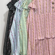 Rahayu Dress Gamis Plisket Wanita Korea Motif Bunga Jumbo Busui Friendly Kancing Muslim Panjang Flow