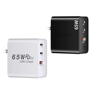 65W Gallium Nitride Charger 65W Interchangeable Pin CC+A Three-Port PD Charger 65W Dual PD Adapter