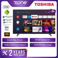Toshiba 50 Inch 4K UHD Android TV 50C350KP | Bezel Less Design | Google Play Store | Dolby Audio | C350 Series Toshiba TV Malaysia 50C350 Smart TV Toshiba Android TV 50"