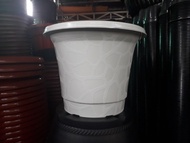 Pot Bunga Tanaman Hias Cantik Putih Motif Catur Akasia 30 Budijaya Original Pot Bunga Tebal Awet Tah