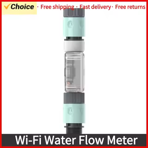 WiFi Water Flow Meter for Garden Hose Smart Water Meter 4 Flow Modes Real-Time Flow Tracking Easy Re