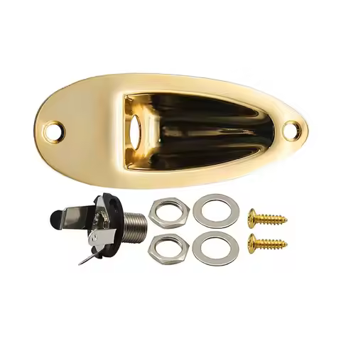 Guitar Input Jack Socket Plate Output Loaded Boat Style 1/4 Inch with Screws for Fender Stratocaster