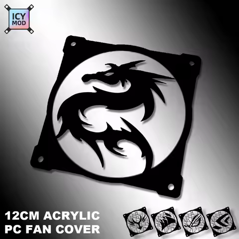 ICY MOD 120mm PC Fan Protective Cover Black Acrylic Multi Pattern Is Applicable To 12cm Fan Air Cool