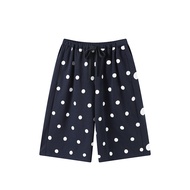 CryingCenter | กางเกงขายาวลายจุด Polka Dot กางเกงวอร์มเอวต่ำผูกเอว
