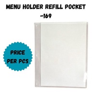 EMI-FILE A4 Clear Case Menu Holder PVC and Refill Pocket/Restaurant Menu/Office Catalogue 168 169
