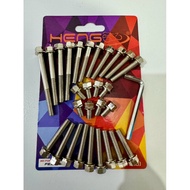 MESIN Engine block bolts with 2 keys, heng chrome ninja KR rr r ss, contents 28 pieces