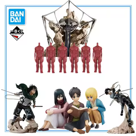 In Stock BANDAI Attack on Titan Rumbling Ichiban KUJI Levi Hange Zoe Eren Mikasa Armin PVC Anime Act