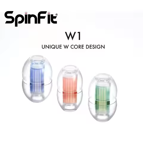 SpinFit W1 Silicone Ear Tips Eartips Patented Medical-Grade Double W-Shaped Tube Core for Earphone n