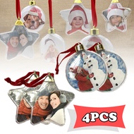 4pcs Photo Insert Baubles  Plastic Christmas Hanging Personalized Frame Baubles for DIY Holiday Part